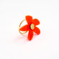 Bague orange en plexiglass et laiton plaqué 3 microns