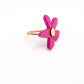 Bague flores plexiglass rose