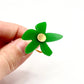Bague flores verte anneau en laiton 