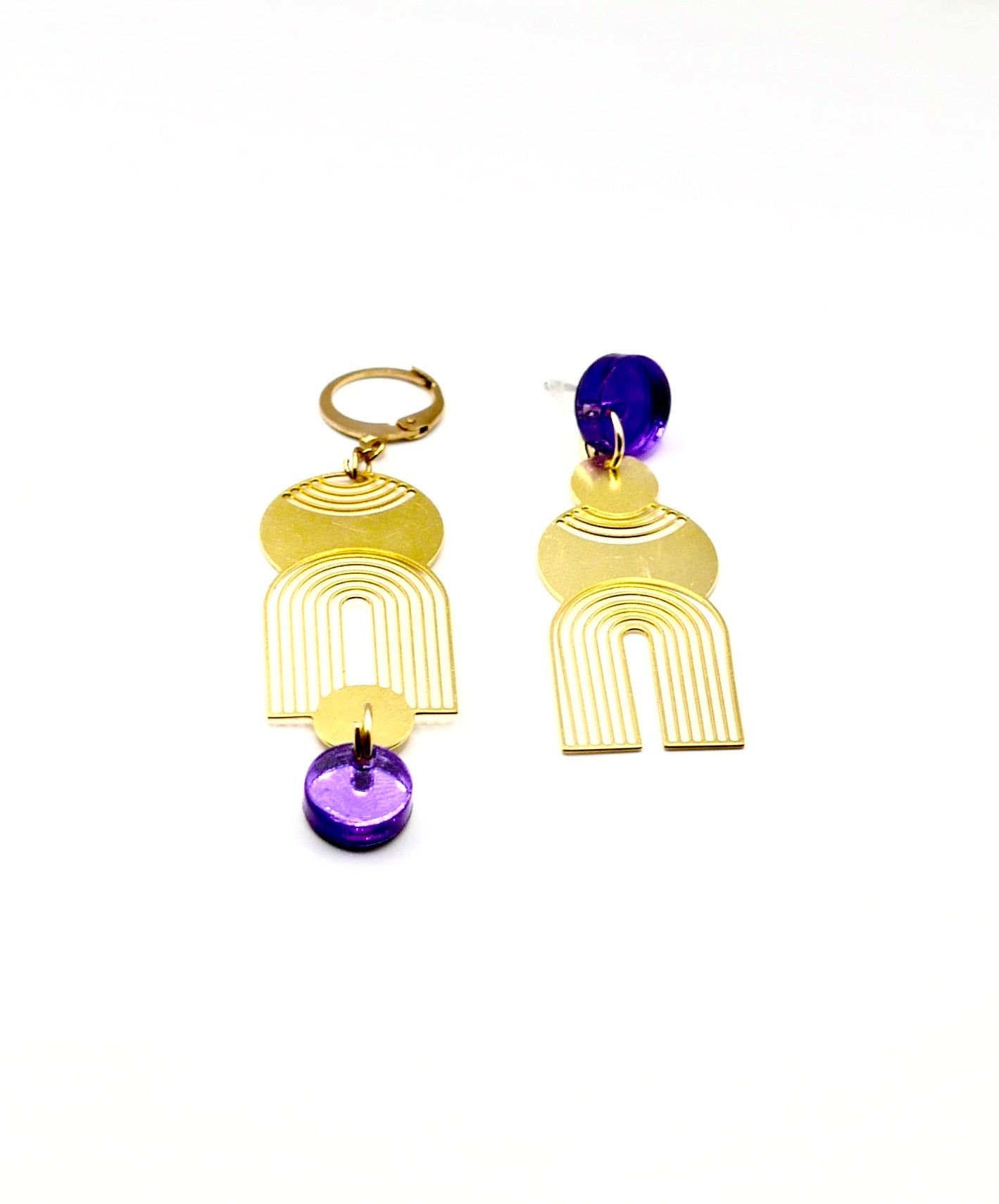 Boucles d’oreilles Bianca Violet Miroir