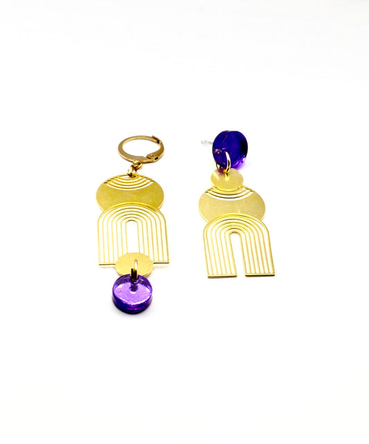 Boucles d’oreilles Bianca Violet Miroir