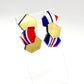 Boucles d’oreilles Björn bleu blanc rouge