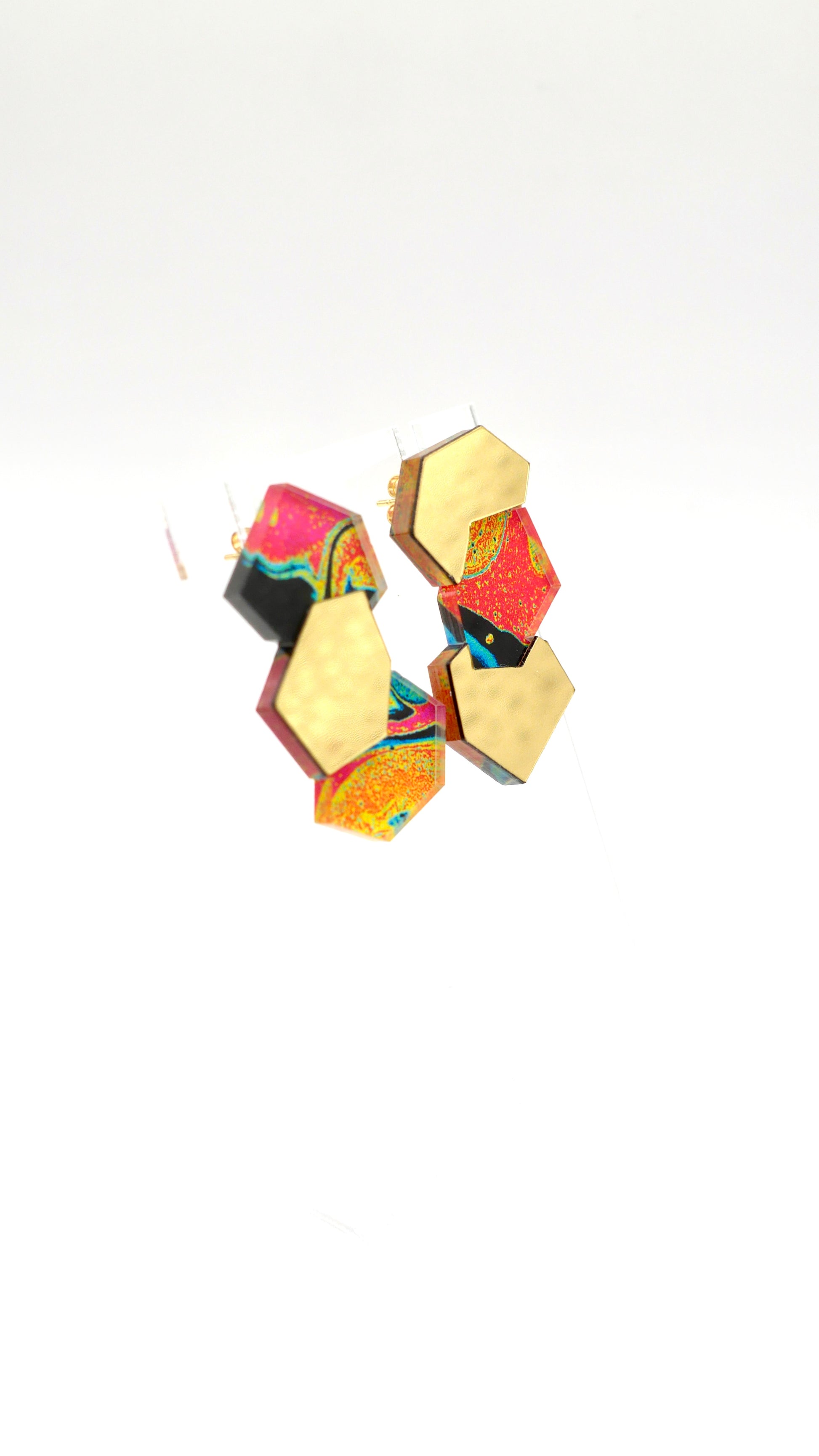 Boucles d’oreilles Bjorn multicolore orangées
