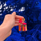 Boucles d’oreilles asymétriques Scandi, rose fluo