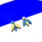 Boucles d'oreilles Aliocha bleu paillettes, bijou créateur fait main à Lille