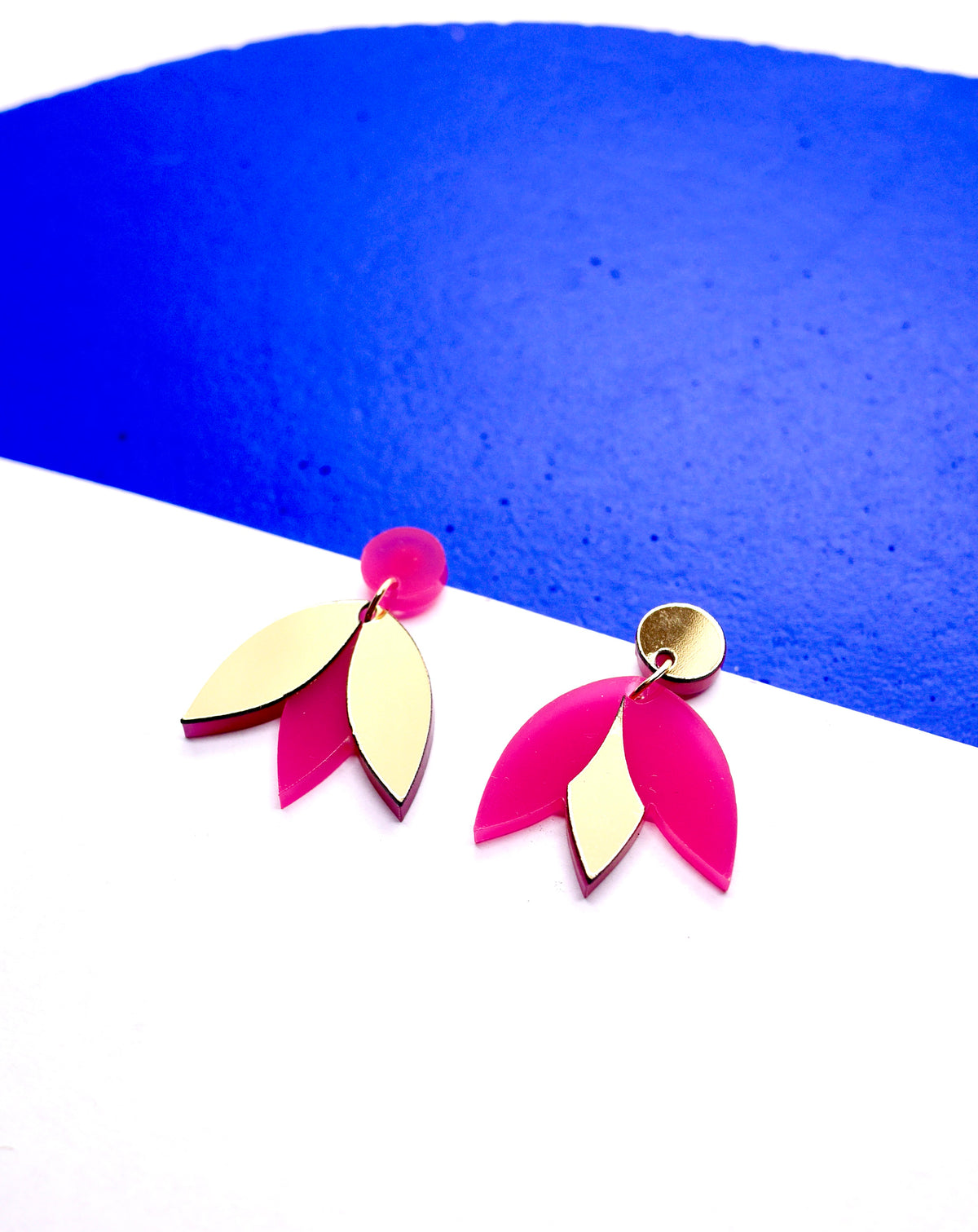 Boucles d'oreilles Aliocha roses, bijou créateur fait main à Lille