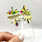 Boucles d’oreilles asymétriques heli motif tropical