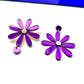 Boucles d’oreilles Daisy violet miroir 