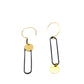 Boucles d'oreilles Trombone en laiton noir et doré