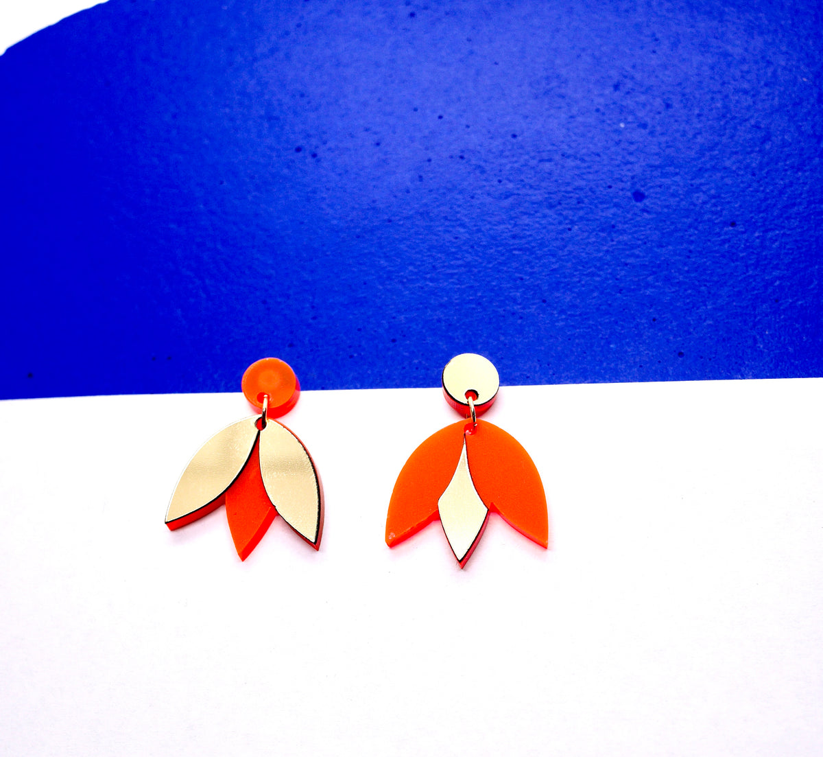 Boucles d'oreilles Aliocha oranges, bijou créateur fait main à Lille