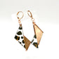 Boucles d’oreilles Karla en plexiglas, léopard et rose gold 