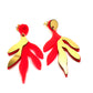 Boucles d'oreilles Sacha oranges, design floral asymétrique