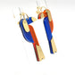 Boucles d’oreilles toucan coloris bleu et orange 