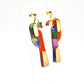 Boucles d’oreilles toucan en plexiglas, orange et vitrail 