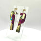Boucles d’oreilles toucan coloris violet et tropical 