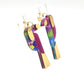 Boucles d’oreilles toucan violet et vitrail