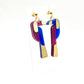 Boucles d’oreilles toucan bleu et violet 