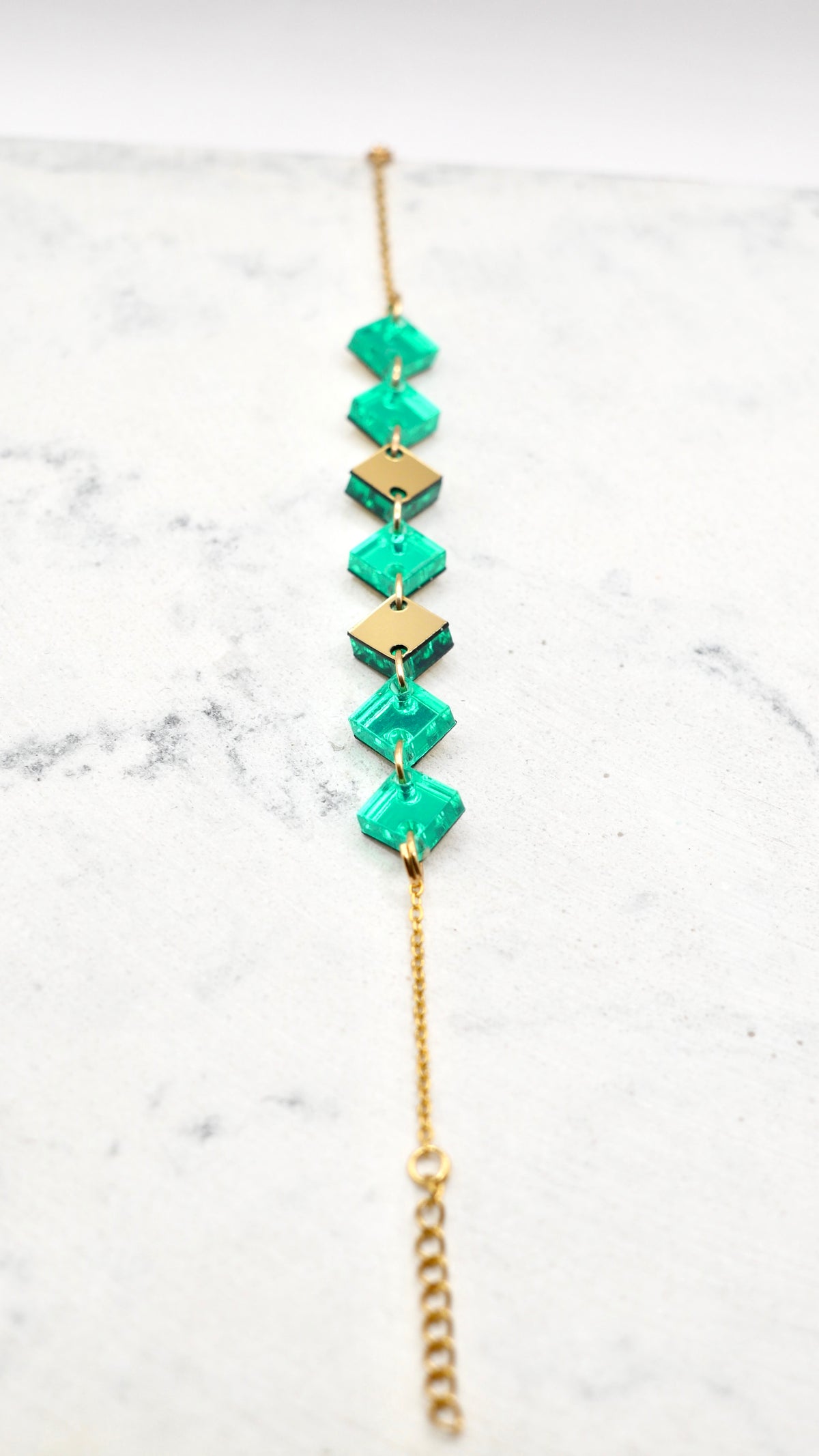 Bracelet saga vert miroir 