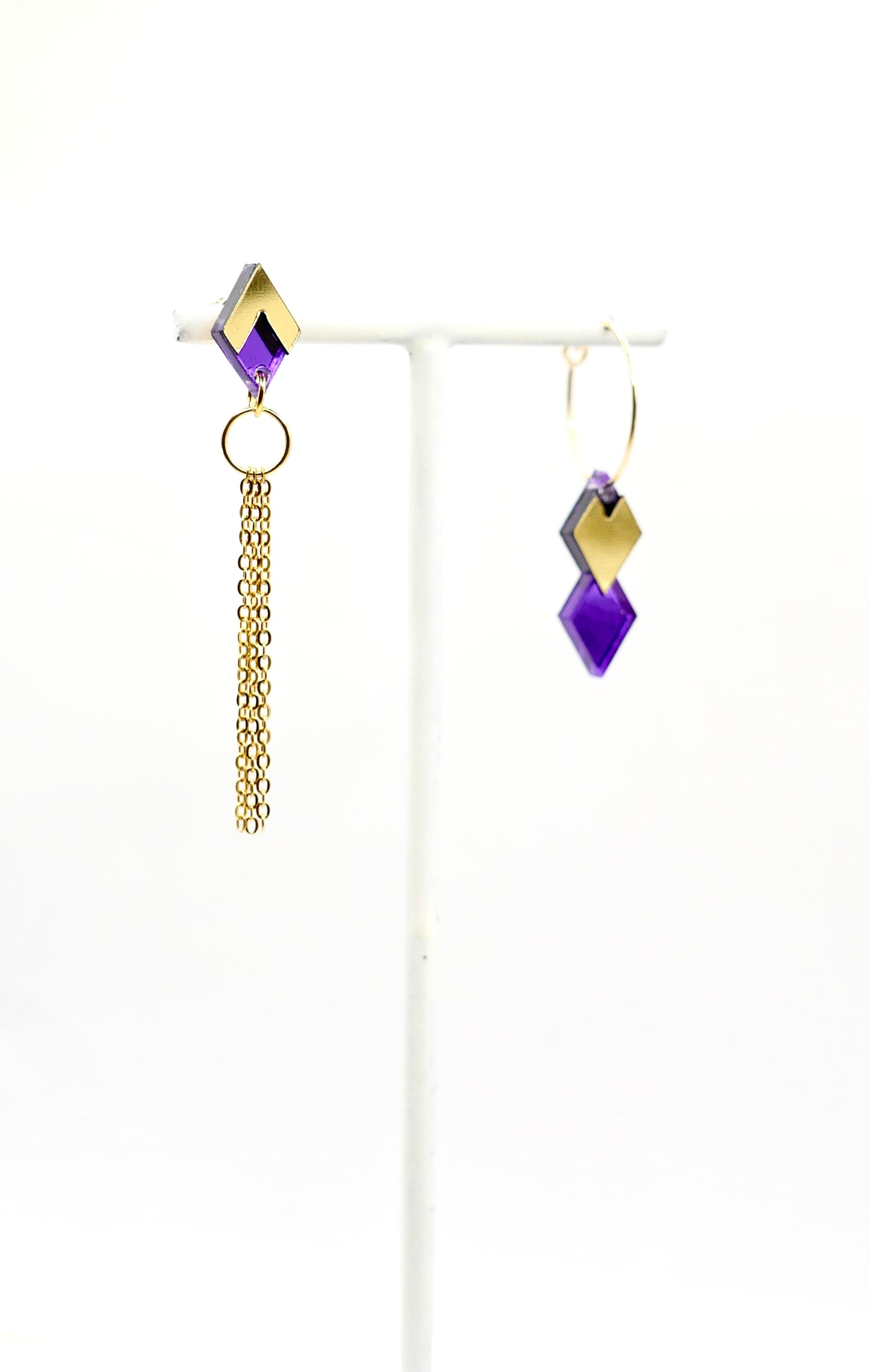 Boucles d’oreilles Carmen Violet miroir 