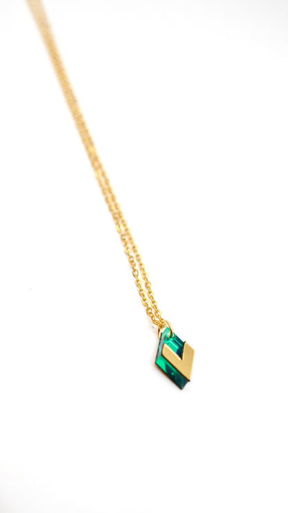 Collier Carmen vert miroir 