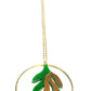 Collier en plexiglass feuille verte et dorée