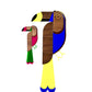 Comparartif des tailles, décoration murale Toucan, plexiglas coloré et bois, fait main en France