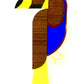 Décoration murale Toucan bleu et jaune, plexiglas coloré et bois, fait main en France 
