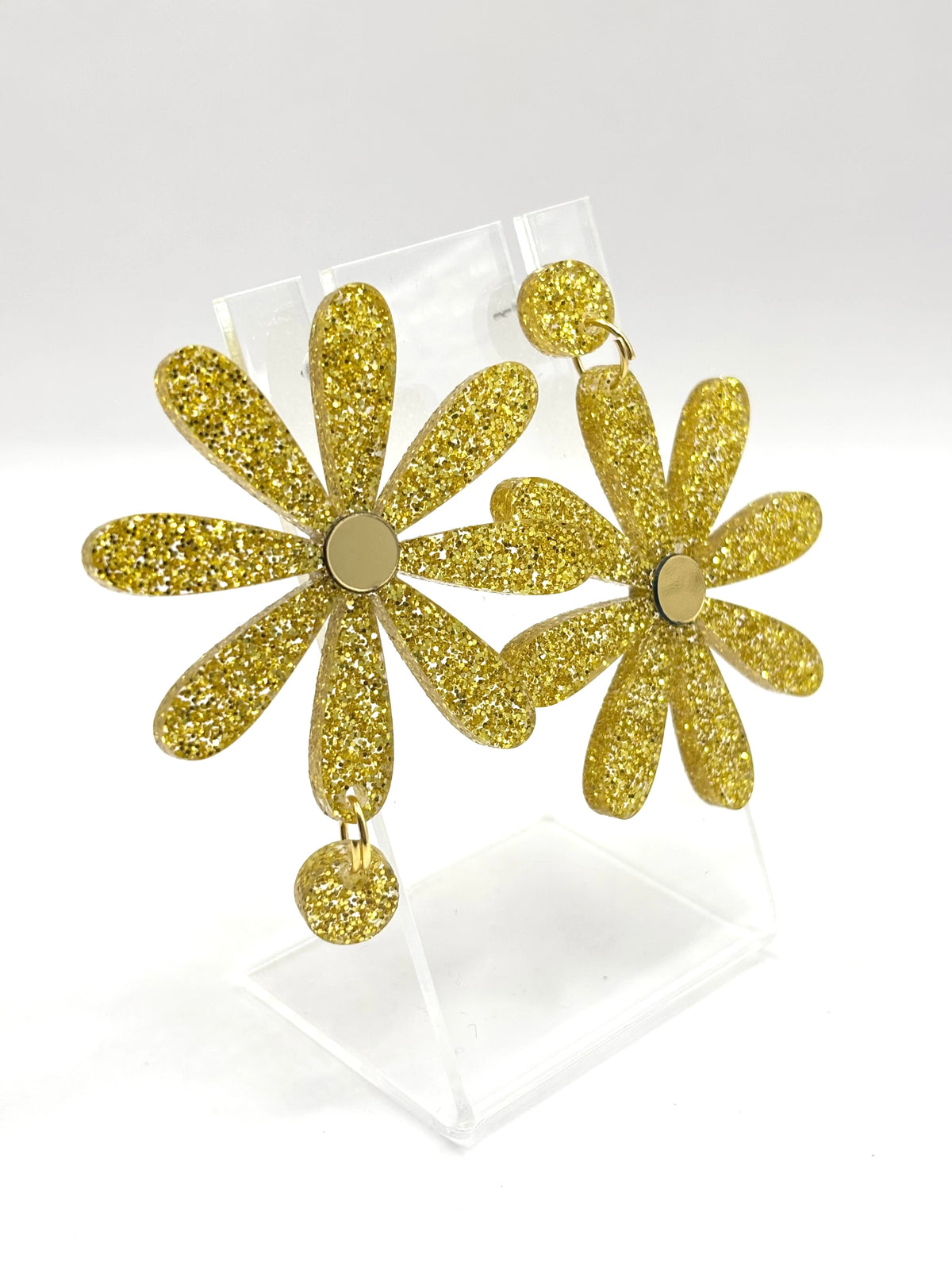 Boucles d’oreilles Daisy paillettes dorées
