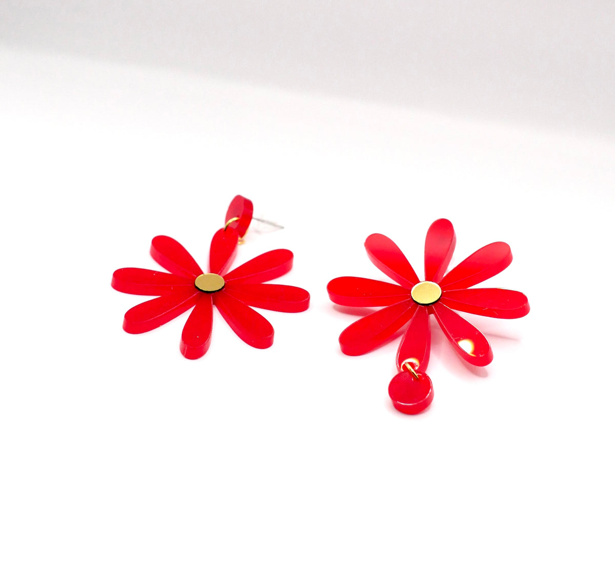 Boucles d’oreilles Daisy rouge 