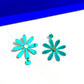 Boucles d’oreilles asymétriques vert miroir 