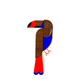 Décoration murale Toucan orange et bleu, fait main en France 