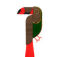 Décoration murale Toucan orange et vert, plexiglas coloré et bois, fait main en France 