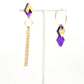 Détail des boucles d’oreilles Carmen violet miroir 