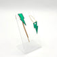 Paire de boucles d’oreilles mini storm verte, chain et square 