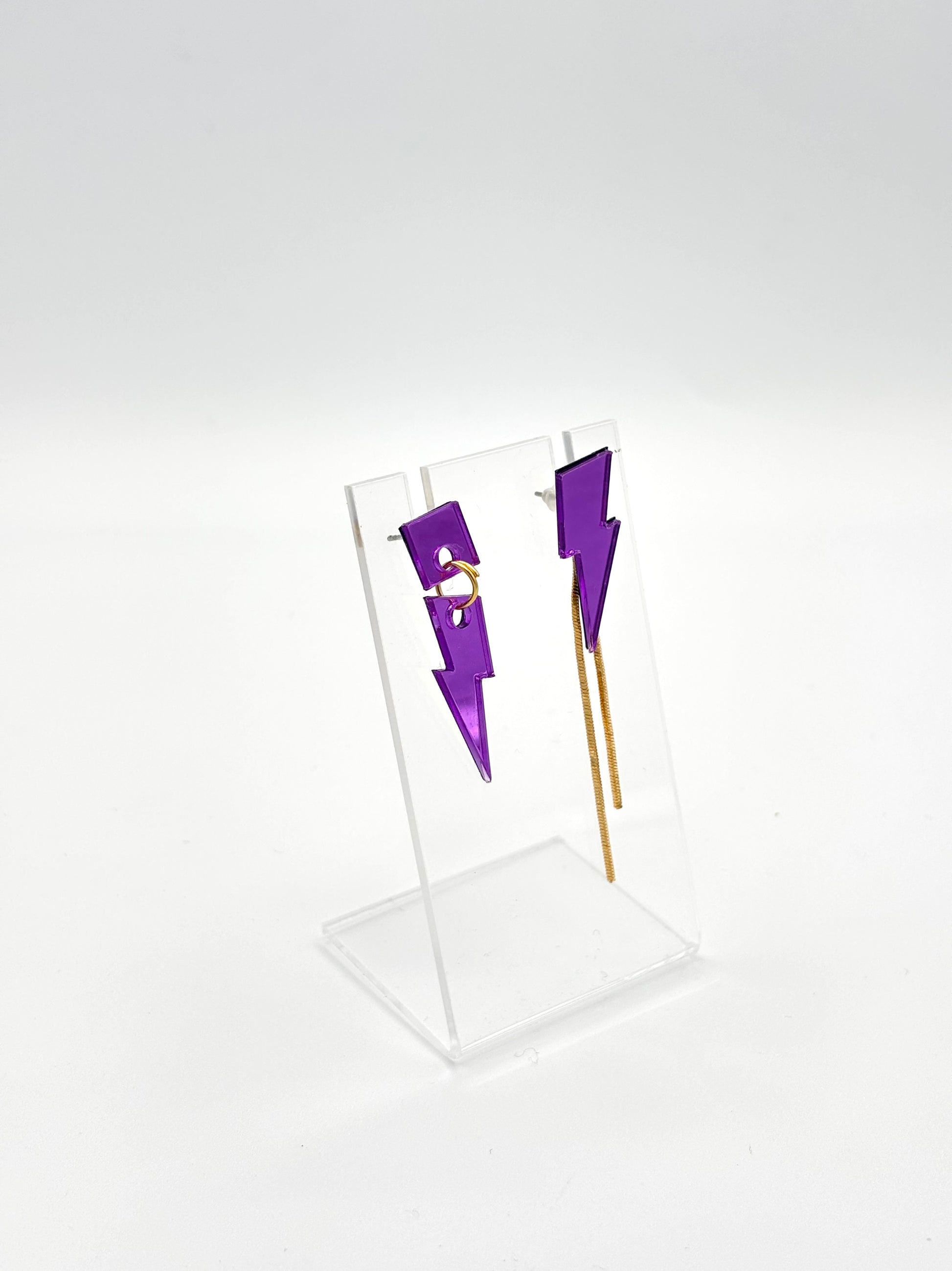 Paire de boucles d’oreilles mini storm, square et chain 