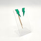 Mini storm verte, boucles d’oreilles chain et simple 