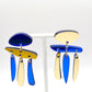 Boucles d’oreilles Phoenix bleu miroir 