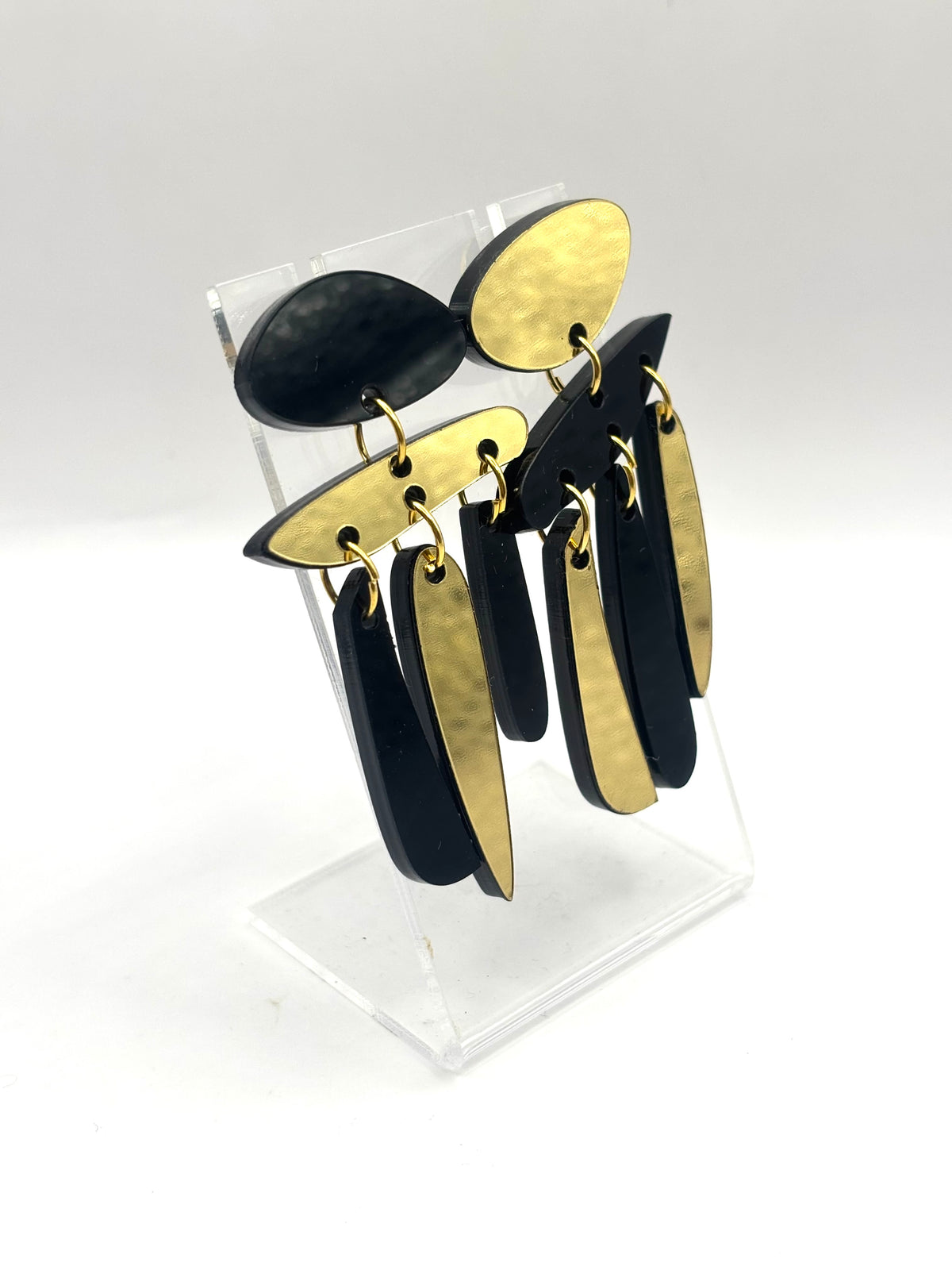 Boucles d’oreilles Phoenix dorées et noires