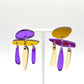 Boucle d’oreille Phoenix violet miroir 