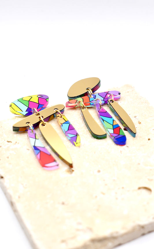 Boucles d’oreilles Phoenix vitraux