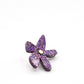 Pins Flores en plexiglass violet pailleté 