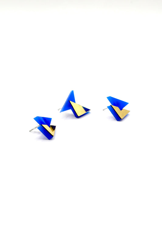 Boucles d’oreilles puces Mila bleues