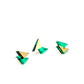 Boucle d’oreille puce Mila vert miroir