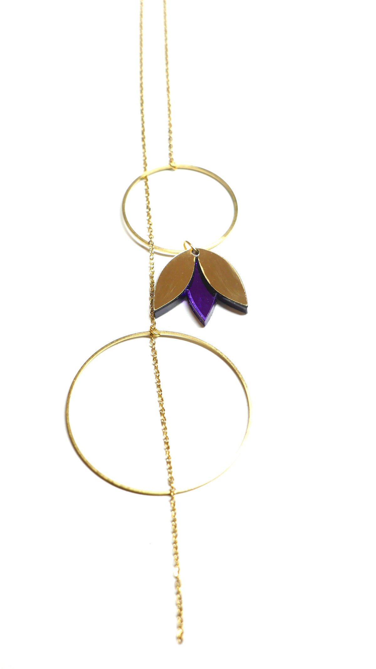 Sautoir Aliocha violet miroir 