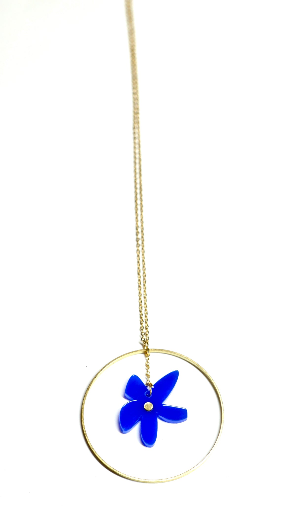 Sautoir Flores bleu klein
