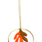 Sautoir en plexiglass, feuille dorée et orange