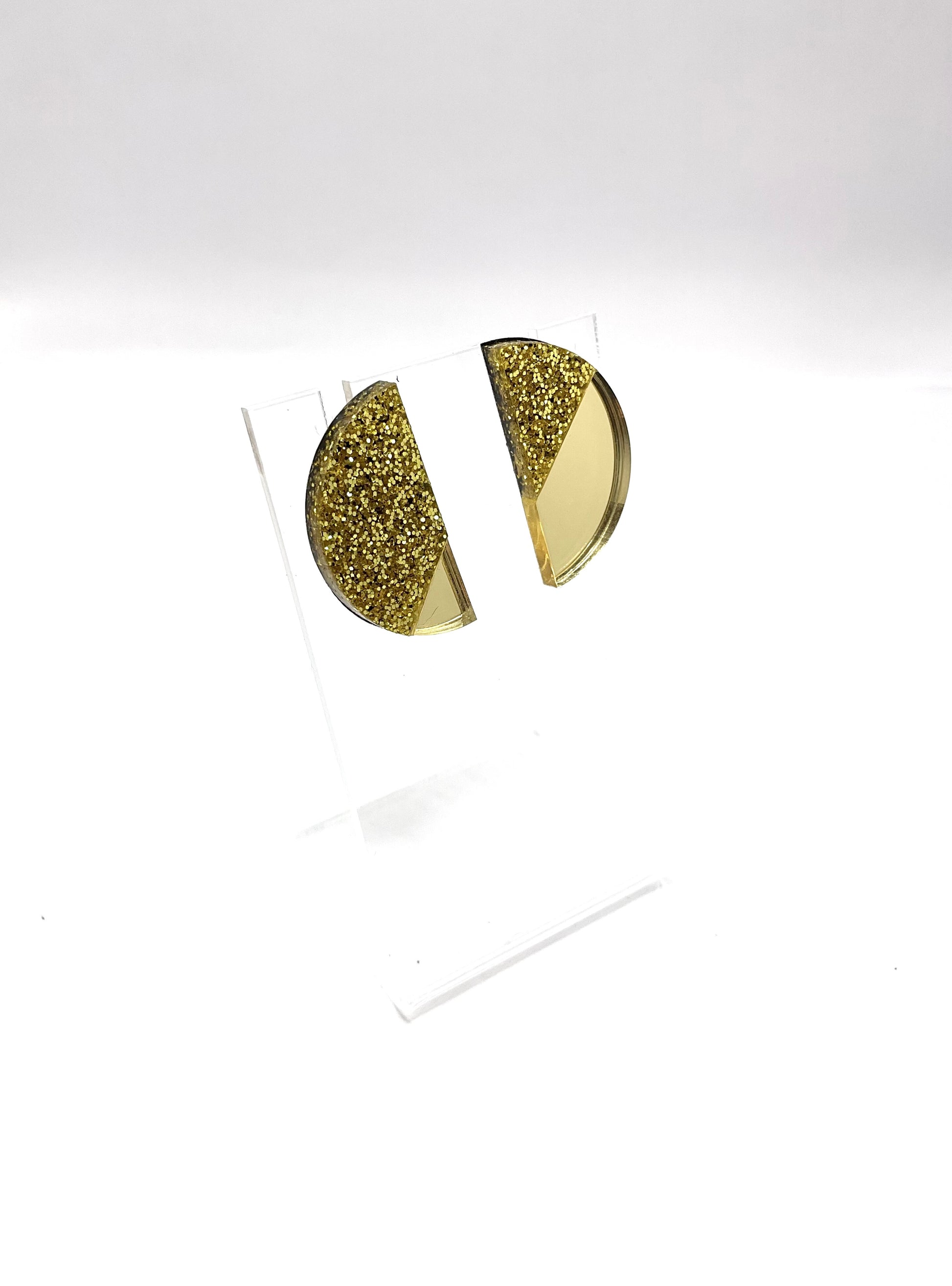 Boucles d’oreilles Sohalia doré paillettes 