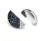 Boucles d’oreilles asymétriques gris paillettes et argent