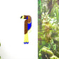 Décoration murale Toucan bleu et jaune, plexiglas coloré et bois, fait main en France 