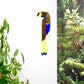 Décoration murale Toucan XL jaune et bleu, plexiglas coloré et bois, fait main en France 